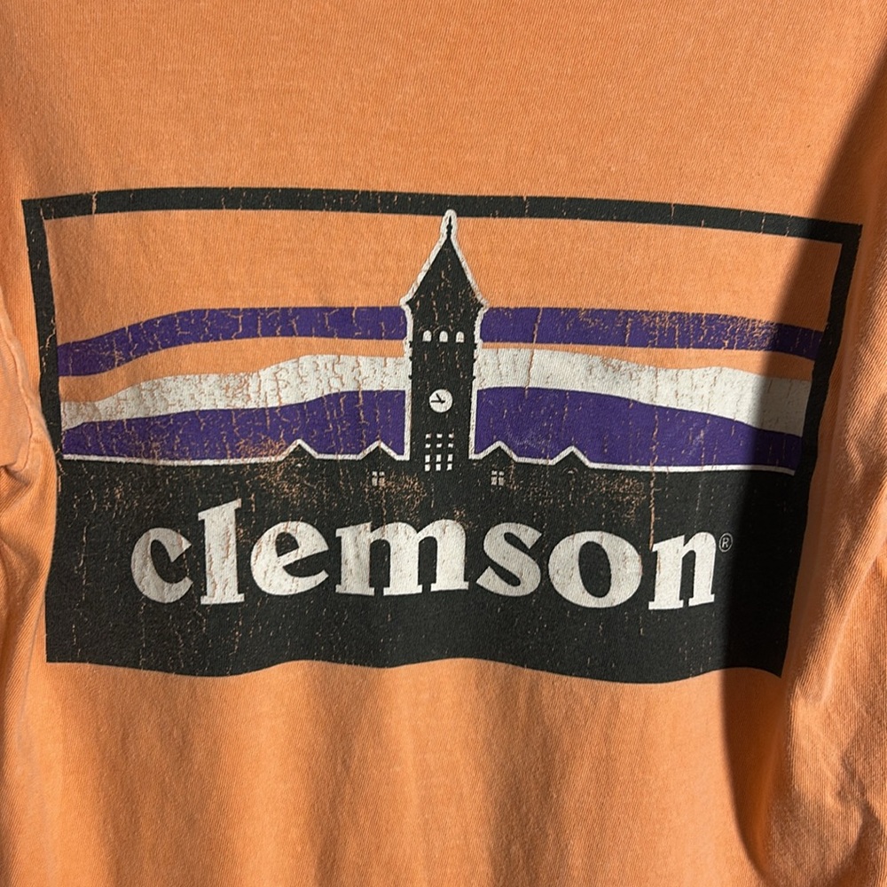 Clemson Patagonia Themed Comfort Colors Women’s lightweight Long sleeve Tee Sz S - Picture 3 of 11